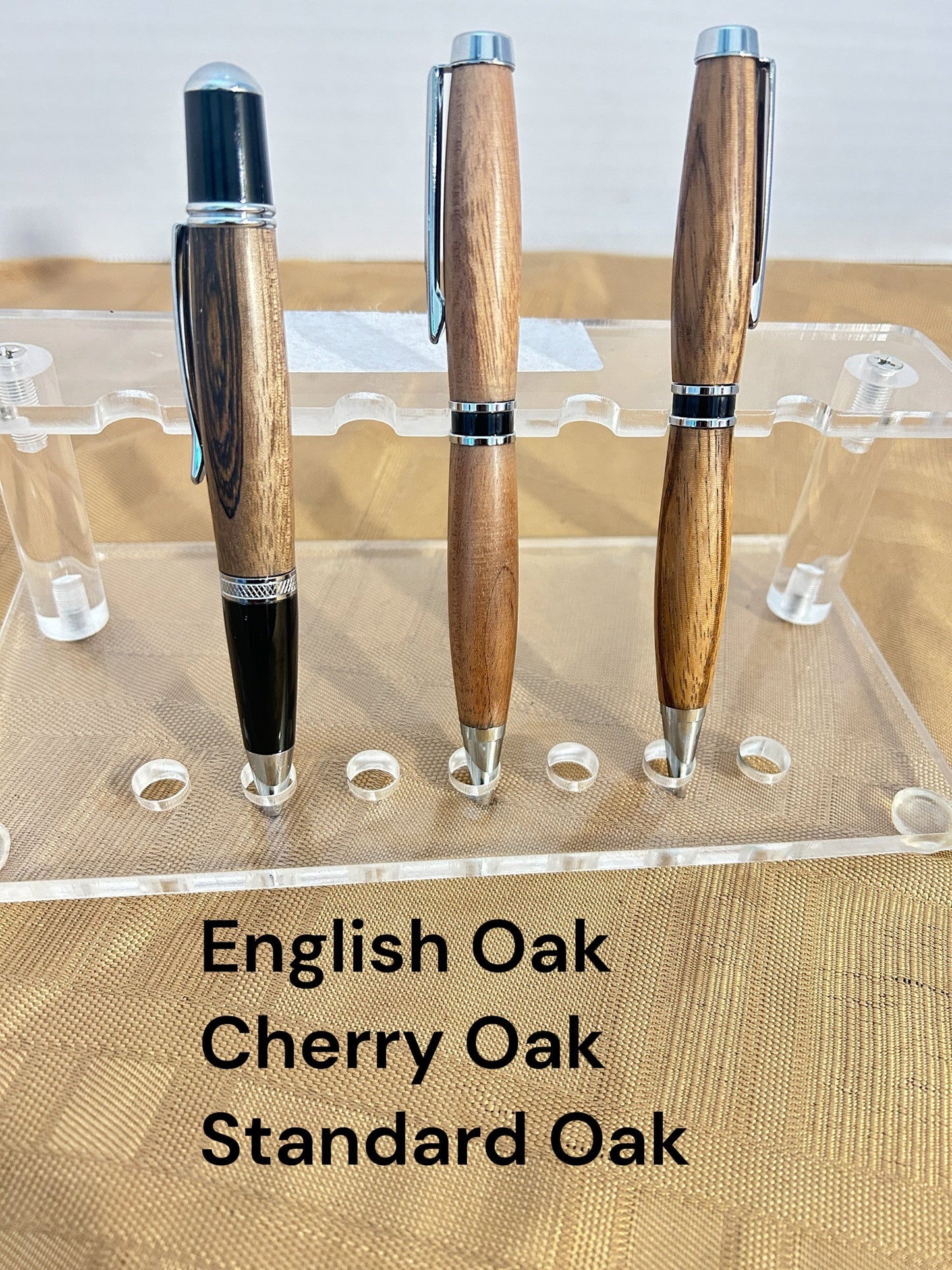 Artisan made pens from oak wood