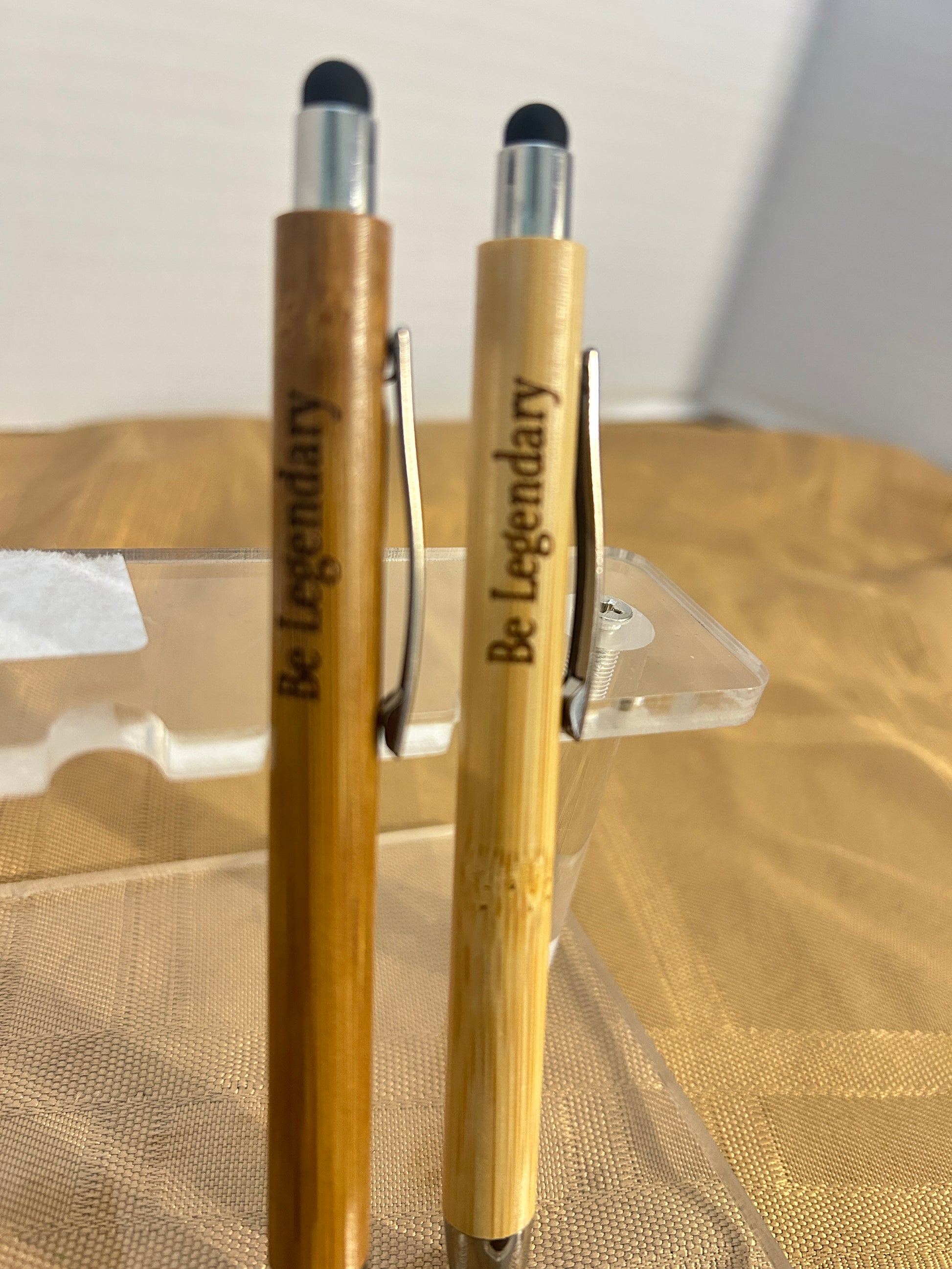 Elevate your daily routine or give a truly meaningful gift with this premium Pen and Stylus Set.

The pens are functional pieces of art designed to inspire. Two messages

"Be Legendary"&nbsp; -&nbsp; a daily reminder of whats inside you and to reach for your dreams!

